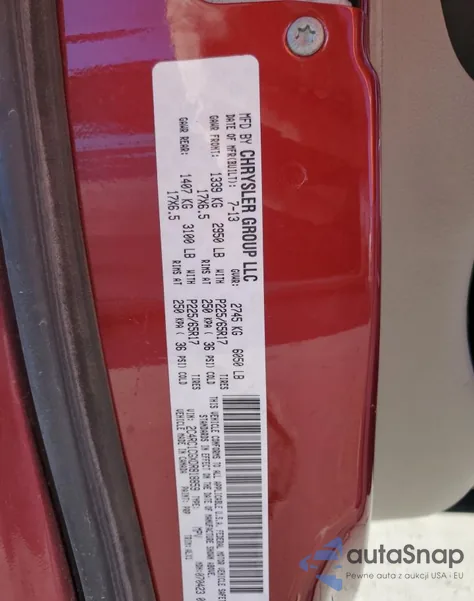 2013 Chrysler Town & Country Touring L from USA, damaged, VIN 2C4RC1CGXDR818859